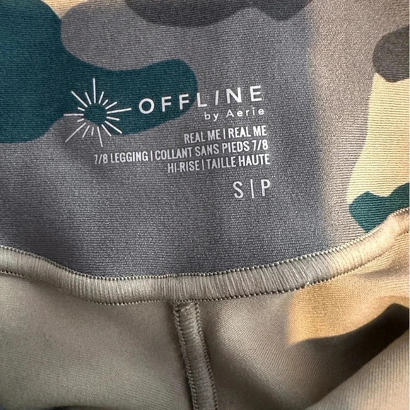 Offline by Aerie Real Me green camouflage 7/8 length hi rise leggings NWT - Picture 5 of 8
